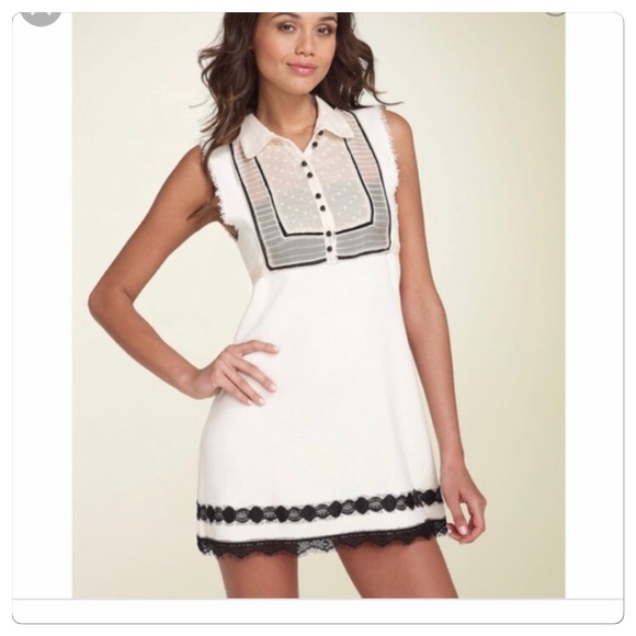 Free People Dresses & Skirts - NWT, Free People, Ivory & Black Apron Style Dress!